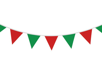 Illustration Of Red And Green Triangle Flags Garland With Celebration