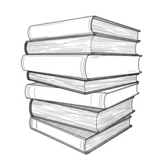 Fototapeta premium Illustration Stack Of Knowledge Books Pile Of Textbook For Learning
