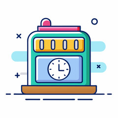 Retro digital alarm clock with analog face and timer display