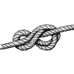 Illustration of White Rope Knot Symbol of Nautical Marine Strength
