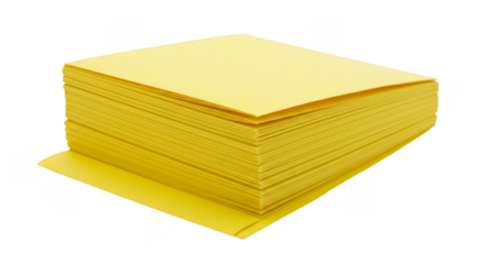 Isolated Background Sheets Stack Paper Yellow Texture for Office Notes