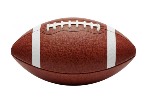 Isolated 3D Rendering Football with Brown Leather and White Stripes