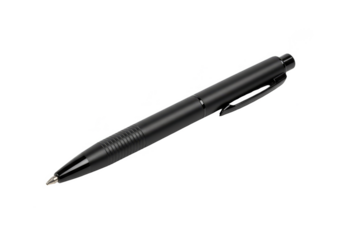 Isolated Black Pen Metallic Instrument for Writing on Transparent Background