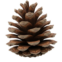 Isolated Brown Pinecone Transparent Background Detailed Close up Object