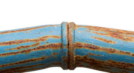 Isolated Corrosion Pipe Rust Blue Detailed Metal Plumbing Industrial