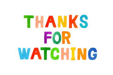 動画配信の視聴者に向けた感謝の言葉（英語）のカラフルな手書き文字