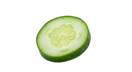 Isolated Fresh Green Cucumber Slice A Healthy Diet Transparent Background