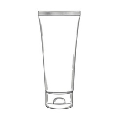 Illustration of White Cosmetic Cream Tube Container Packaging Mockup