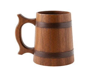Illustration Wooden Beer Mug Isolated with Transparent Background