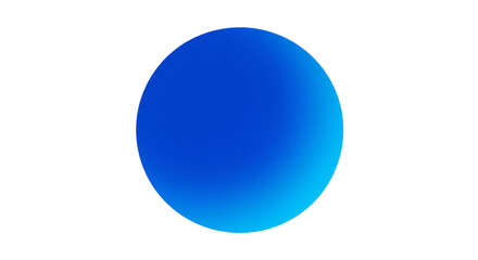 Isolated Abstract Blue Sphere Gradient with Transparent Background
