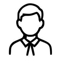 Simple Line Illustration Man Silhouette Head and Shoulders Icon Graphic