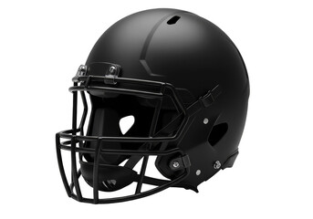 Fototapeta premium Isolated Black Football Helmet For Protection On Transparent Background PNG