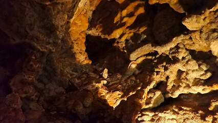 Dark Cave Wall with Textured Formations
