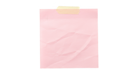Isolated Pink Paper Note Adhesive Tape Memo Office Reminder