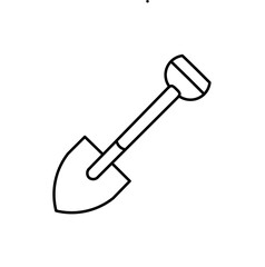 vector design illustration of shovel sketch, shovel icon, shovel logo, detail sketch.