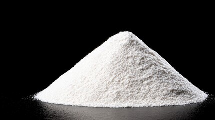A pile of fine white denatonium benzoate powder, commonly used as a bittering agent for safety and chemical applications
