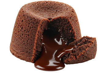 Isolated PNG Image of a Decadent Chocolate Lava Cake Dessert