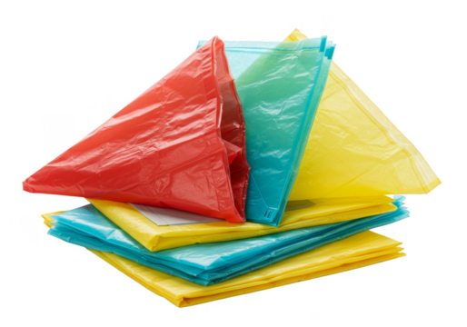 Isolated Festive Flags Triangular Flags in Red Blue and Yellow Colors - Powered by Adobe