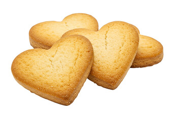 Isolated Heart Cookies Heart Shaped Biscuits on Transparent Background