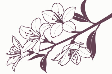 Minimalist Azalea Silhouette Art