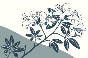 Nature-Inspired Azalea Silhouette Vector