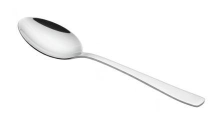 Isolated Silver Spoon Shiny Metal Utensil for Dining and Serving