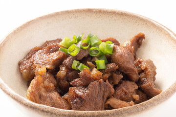 豚　コメカミ　ピリ辛焼き