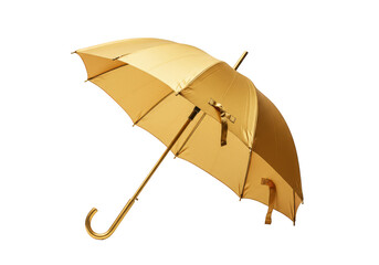 Isolated Gold Umbrella Protection From Rain Weather Concept Illustration