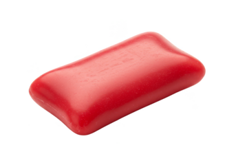 Isolated Red Chewing Gum Sweet Candy Piece with Transparent Background