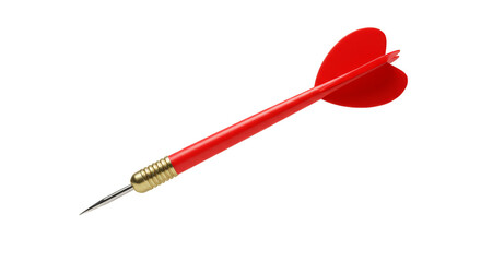 Isolated Red Dart Arrow Aimed Bullseye Target Game on Transparent