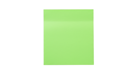 Isolated Green Note Paper Sticky Reminder on Transparent Background