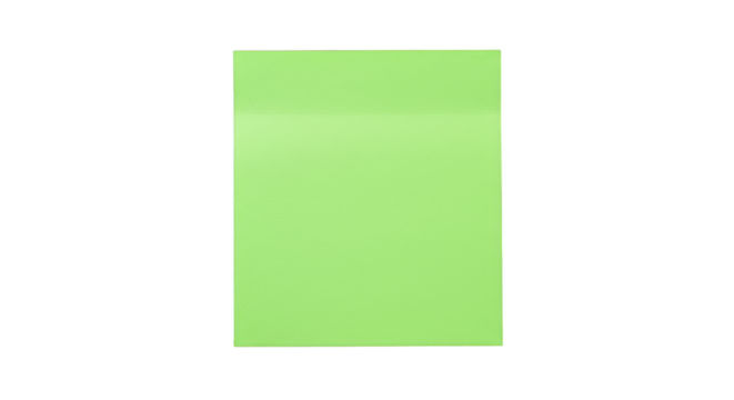 Isolated Green Note Paper Sticky Reminder on Transparent Background - Powered by Adobe