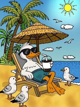 a duck on vacation
