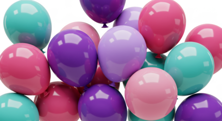 Isolated Transparent Background Of Balloons With Celebration Party Decoration
