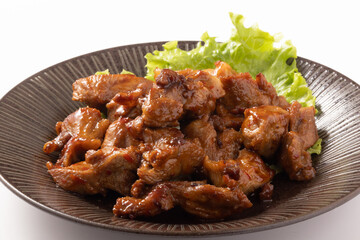 豚　コメカミ　ピリ辛焼き