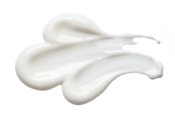 Isolated Swirl of White Cream Gel Texture on Transparent Background
