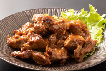 豚　コメカミ　ピリ辛焼き