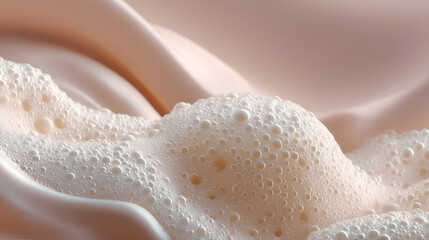 Gentle lather on a smooth, pale surface. Cleanliness and softness are visually emphasized here.