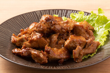 豚　コメカミ　ピリ辛焼き