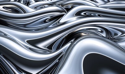 Abstract metallic curves modern silver waves and fluid background design