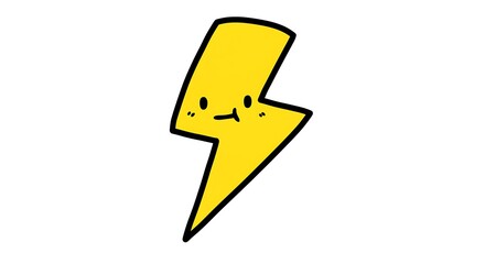 Yellow lightning bolt character graphic with a clean background