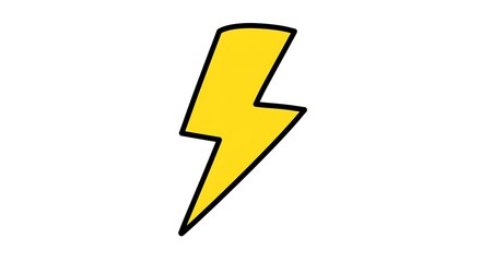 Yellow lightning bolt symbol energetic graphic power electricity strike