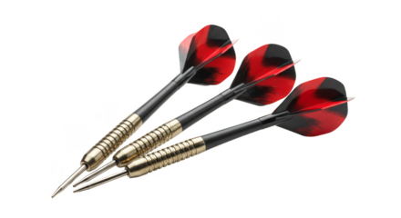 Isolated PNG Image Three Darts Arrows Red Black Target Sport Game