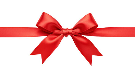 Isolated Red Bow Ribbon Decoration Gift Christmas Holiday Design