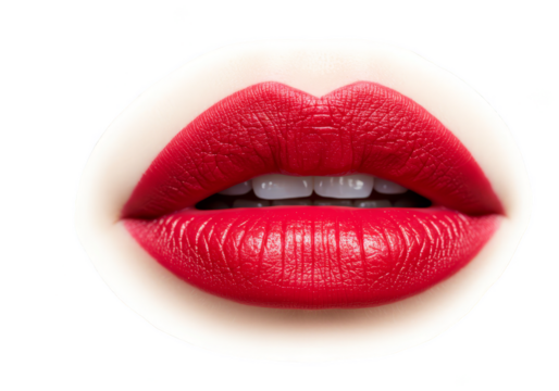 Isolated Red Lips With Transparent Background Beauty And Cosmetics