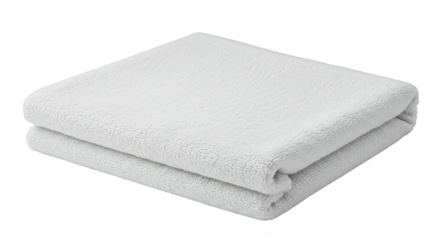 Isolated Detailed White Folded Towel Clean Cotton Fabric On Transparent