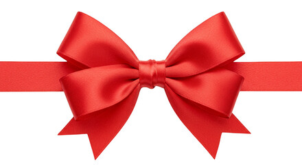 Fototapeta premium Isolated Festive Red Ribbon Bow Ornament Gift Celebration Transparent