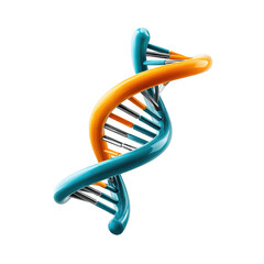 3D Abstract dna double helix model isolated on transparent background