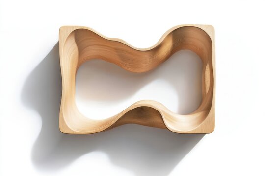 Abstract wooden frame isolated on white background for decoration, display, art.