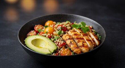 Grilled Chicken and Quinoa Bowl with Avocado and Cherry Tomatoes: A Healthy and Delicious Meal